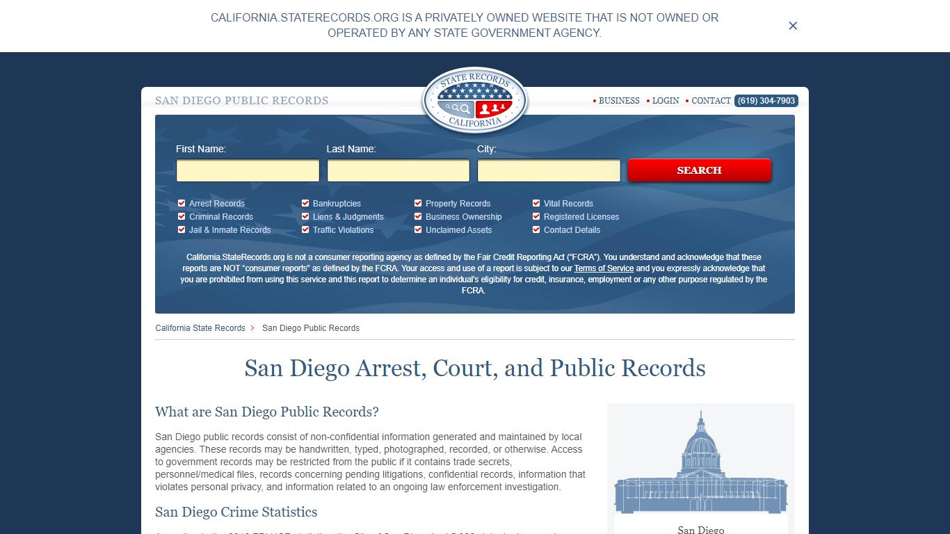 San Diego Arrest and Public Records | California ...