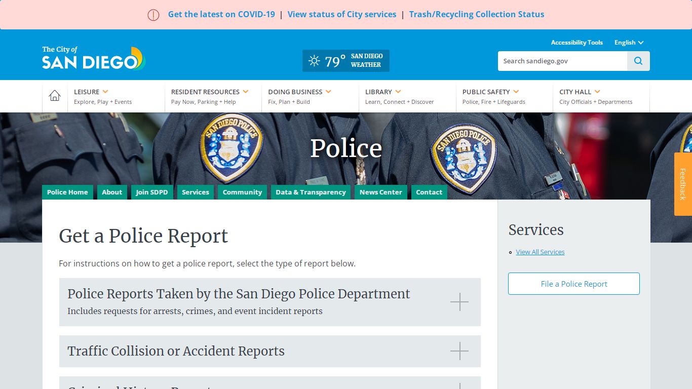 Obtaining Police Information | Police | City of San Diego ...